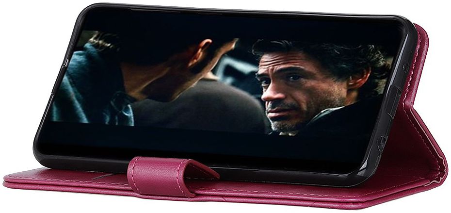 Samsung Galaxy S20 Hoesje Stand Portemonnee Pasjes Kunst Leer Rood afbeelding 3