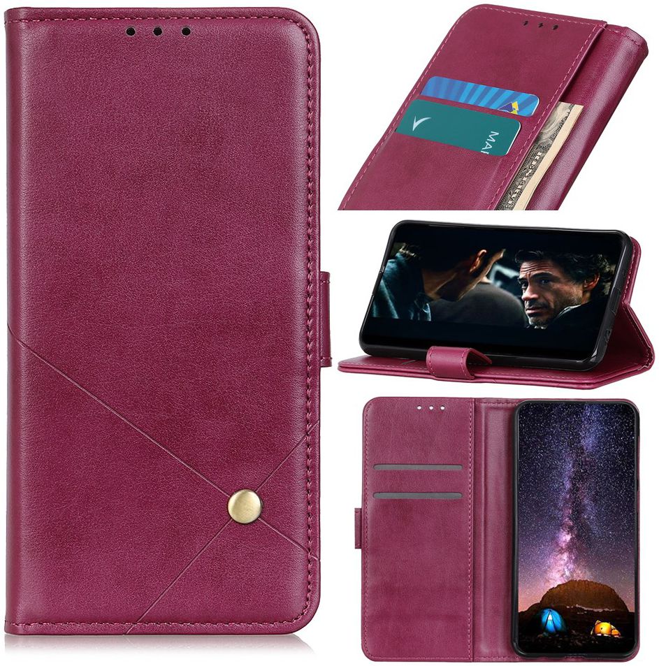Samsung Galaxy S20 Hoesje Stand Portemonnee Pasjes Kunst Leer Rood afbeelding 9