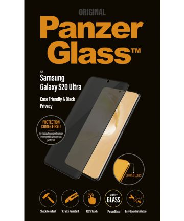 PanzerGlass Privacy Glass Samsung S20 Ultra Screen Protector Zwart Screen Protectors