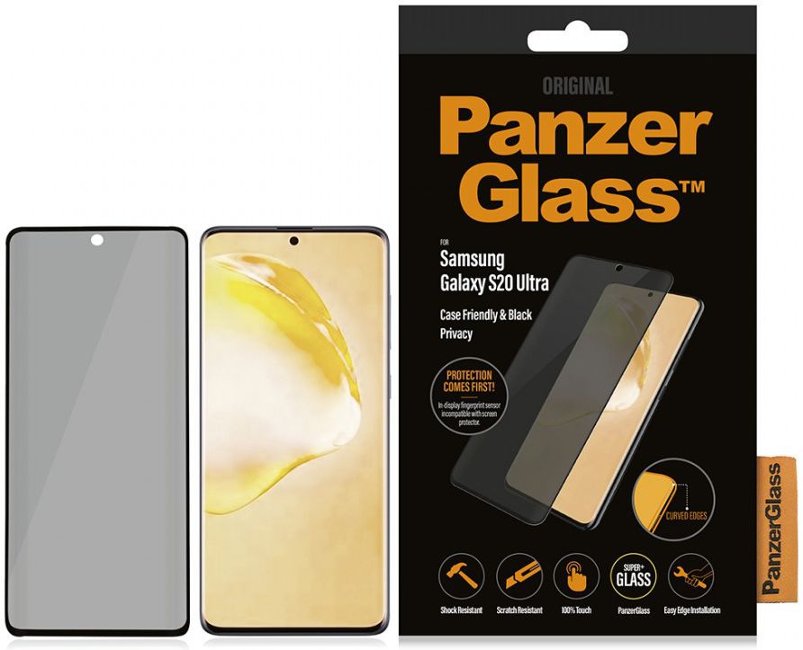 PanzerGlass Privacy Glass Samsung S20 Ultra Screen Protector Zwart afbeelding 4