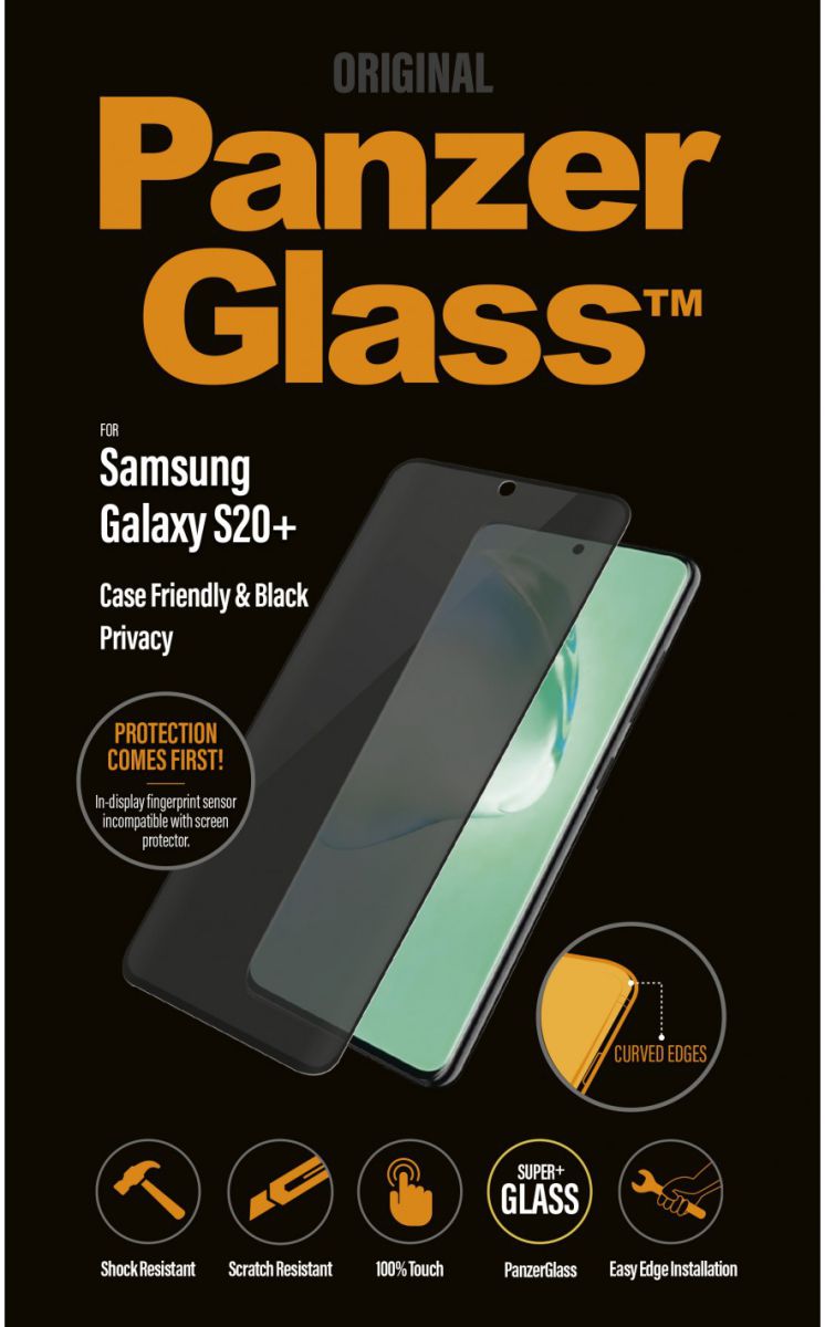 PanzerGlass Privacy Glass Samsung S20 Plus Screen Protector Zwart afbeelding 1