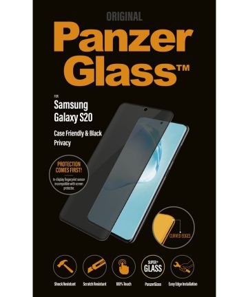 PanzerGlass Privacy Glass Samsung Galaxy S20 Screen Protector Zwart Screen Protectors