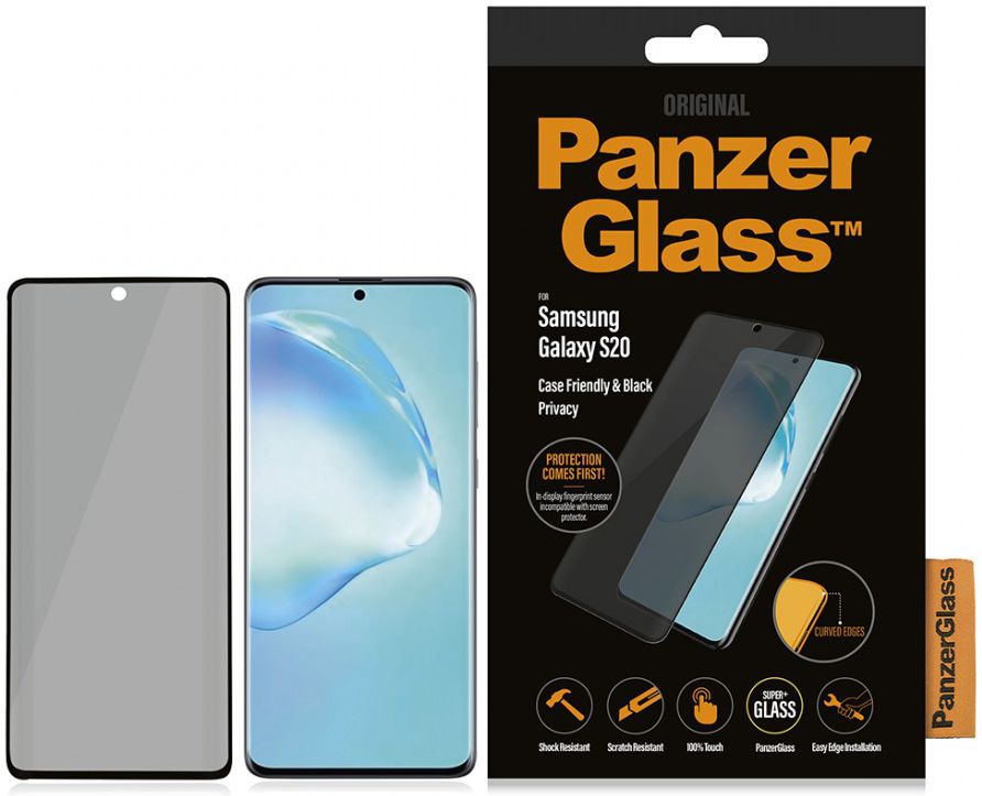 PanzerGlass Privacy Glass Samsung Galaxy S20 Screen Protector Zwart afbeelding 3