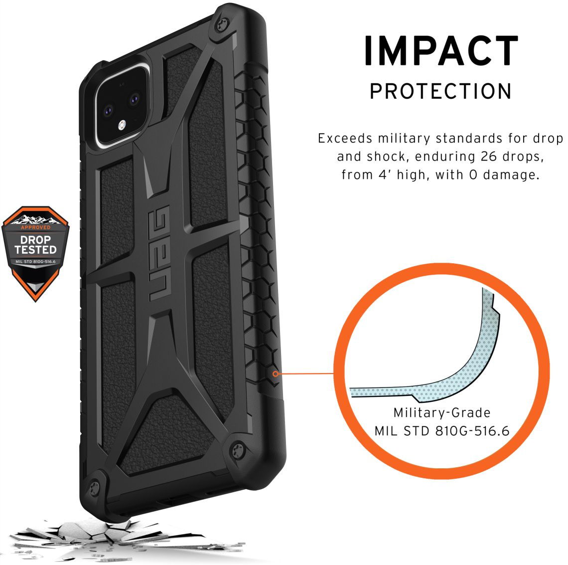 Urban Armor Gear Monarch Google Pixel 4 XL Hoesje Zwart afbeelding 8