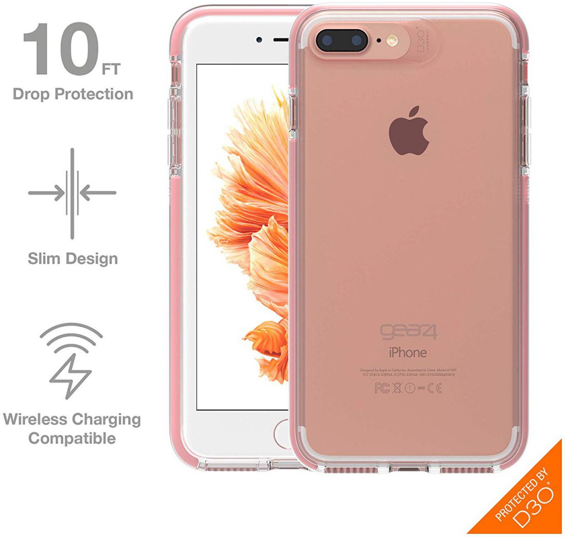 Gear4 D3O Piccadilly Apple iPhone 8 / 7 Plus Hoesje Transparant/Roze afbeelding 7