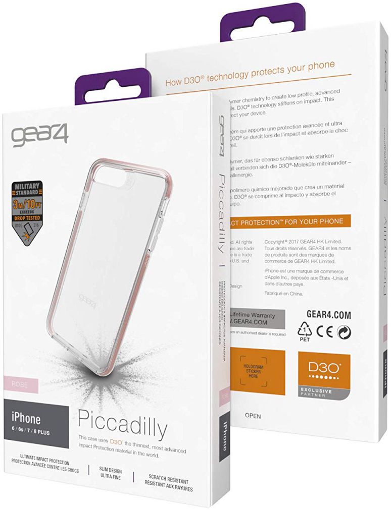 Gear4 D3O Piccadilly Apple iPhone 8 / 7 Plus Hoesje Transparant/Roze afbeelding 10
