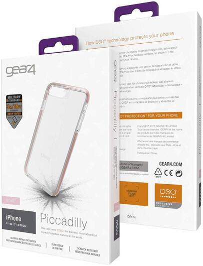 Gear4 D3O Piccadilly Apple iPhone 8 / 7 Plus Hoesje Transparant/Roze afbeelding 10