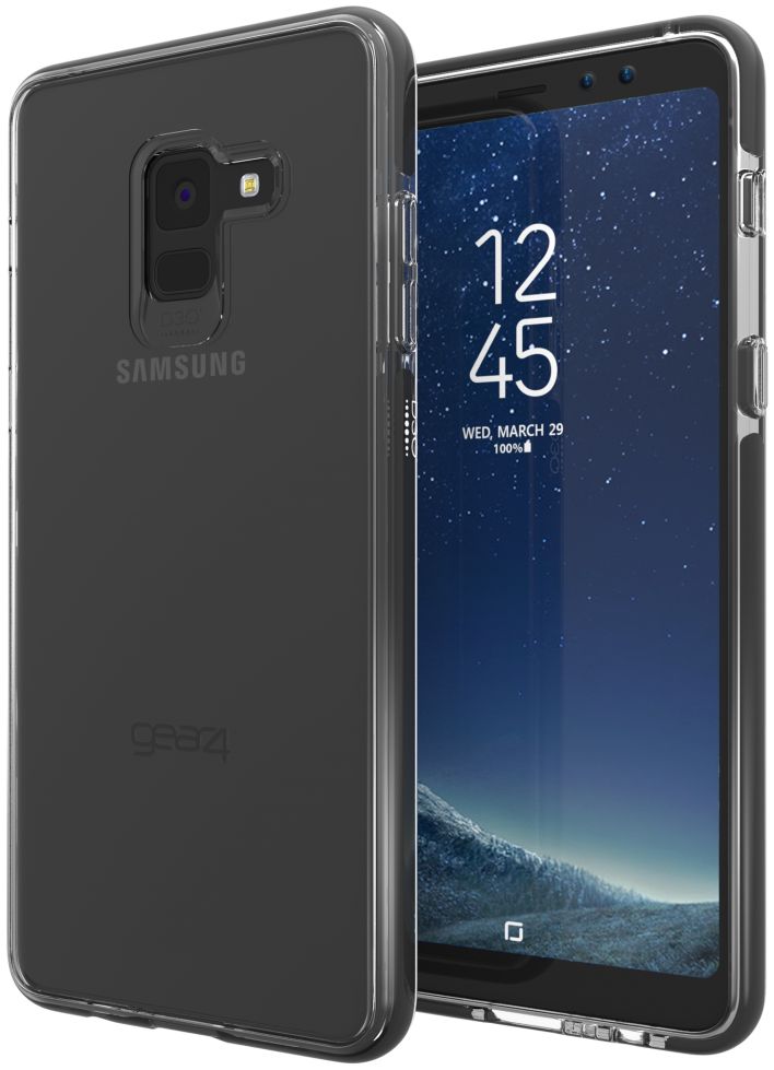 Gear4 D3O Piccadilly Samsung Galaxy A8 Plus Hoesje Transparant/Zwart afbeelding 1