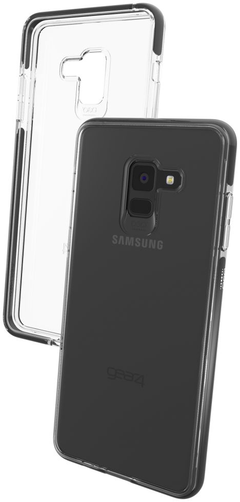 Gear4 D3O Piccadilly Samsung Galaxy A8 Plus Hoesje Transparant/Zwart afbeelding 2