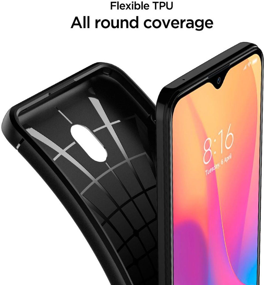 Spigen Rugged Armor Xiaomi Redmi 8a Hoesje Zwart afbeelding 2