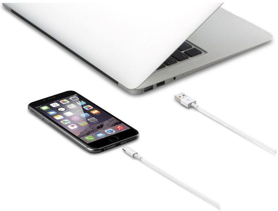 Spigen C10LS Lightning Kabel 1 Meter Wit afbeelding 4