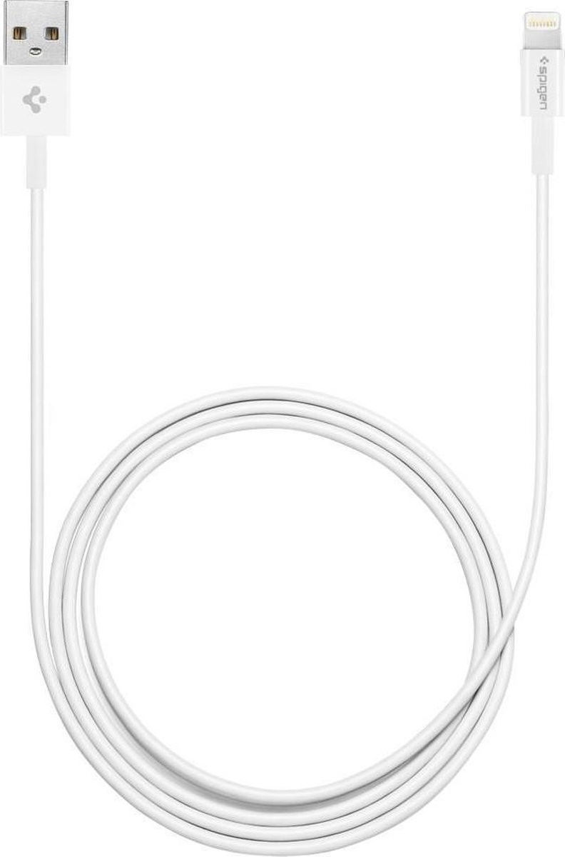 Spigen C10LS Lightning Kabel 1 Meter Wit afbeelding 3