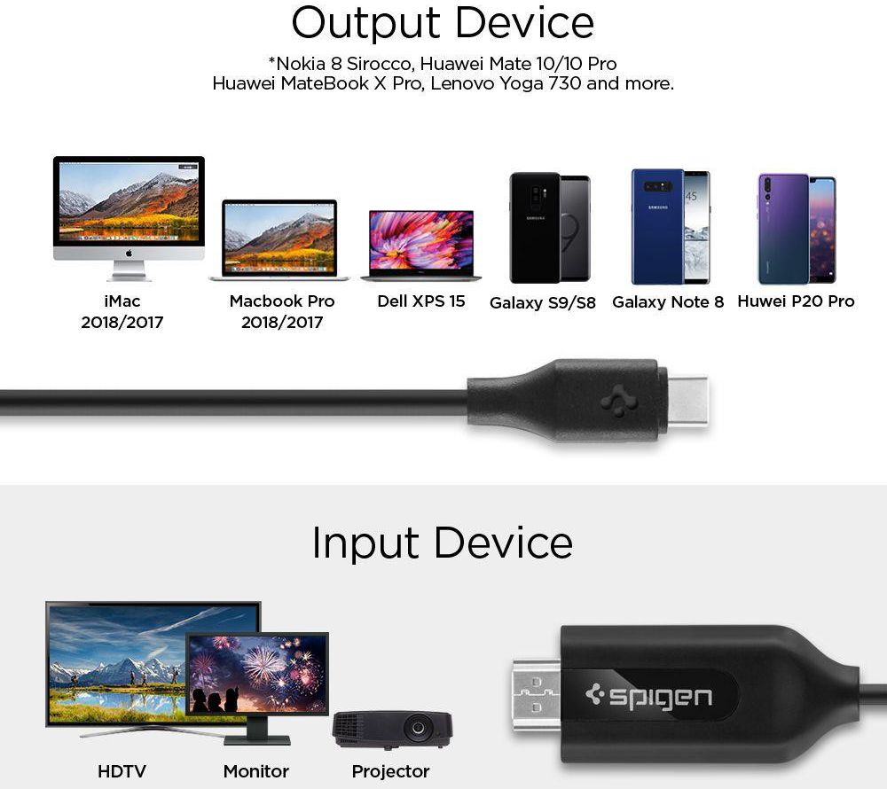 Spigen USB-C naar HDMI Kabel 2 Meter Zwart afbeelding 10