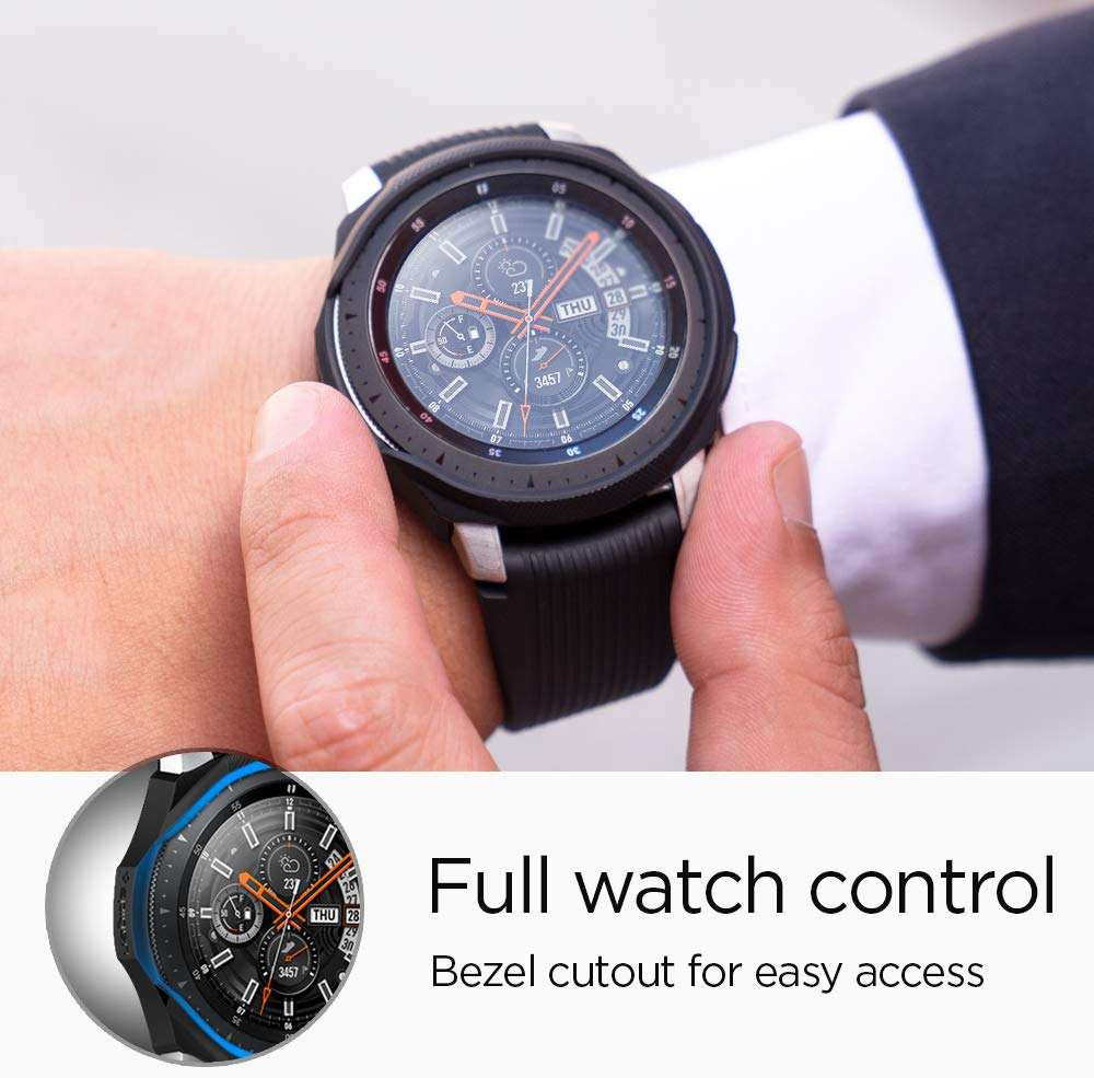 Spigen Liquid Air Samsung Galaxy Watch 46MM Hoesje Zwart afbeelding 7