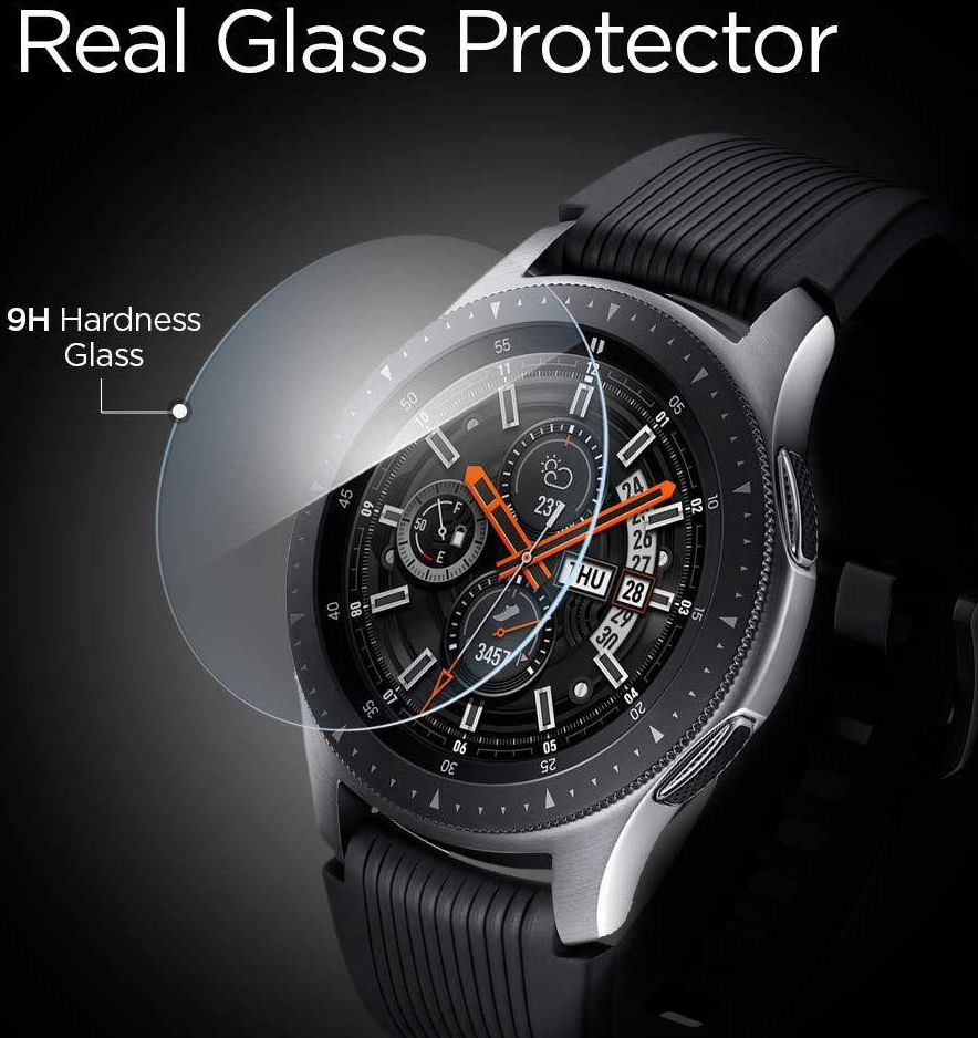 Spigen GLAS.tR Samsung Galaxy Watch 46MM Screen Protector (3-Pack) afbeelding 7