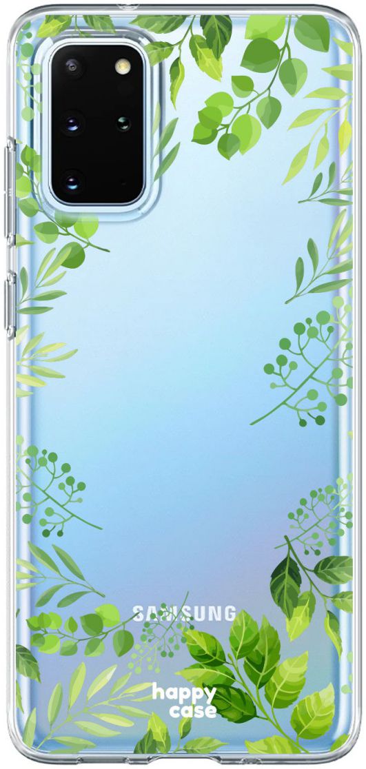 HappyCase Samsung S20 Plus Hoesje Flexibel TPU Leaves Print afbeelding 1