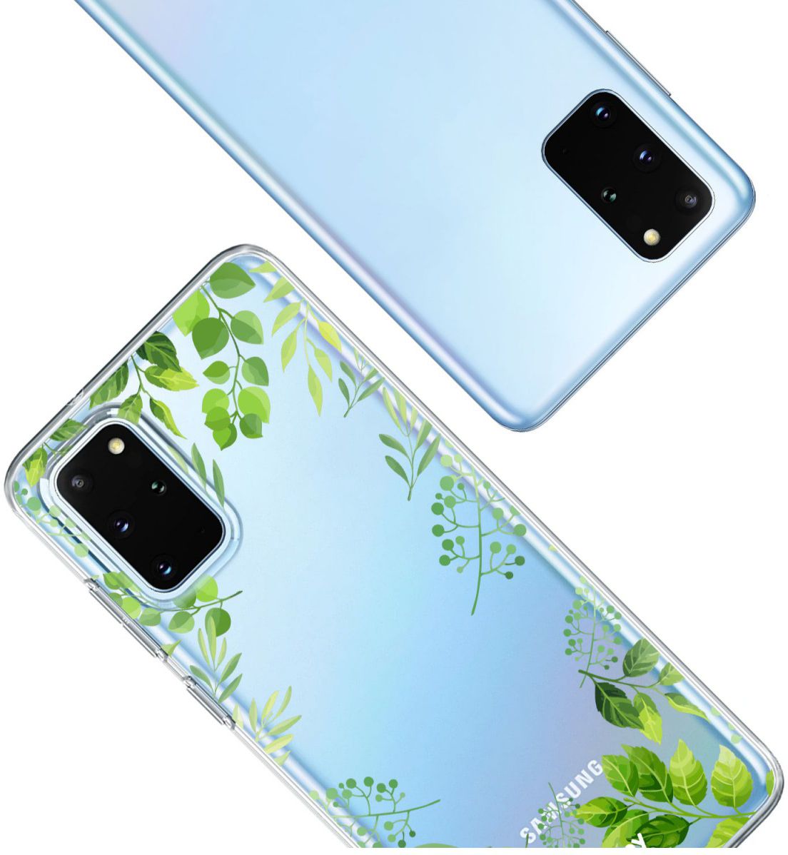 HappyCase Samsung S20 Plus Hoesje Flexibel TPU Leaves Print afbeelding 7