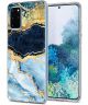 HappyCase Samsung S20 Plus Hoesje Flexibel TPU Blauw Marmer Print