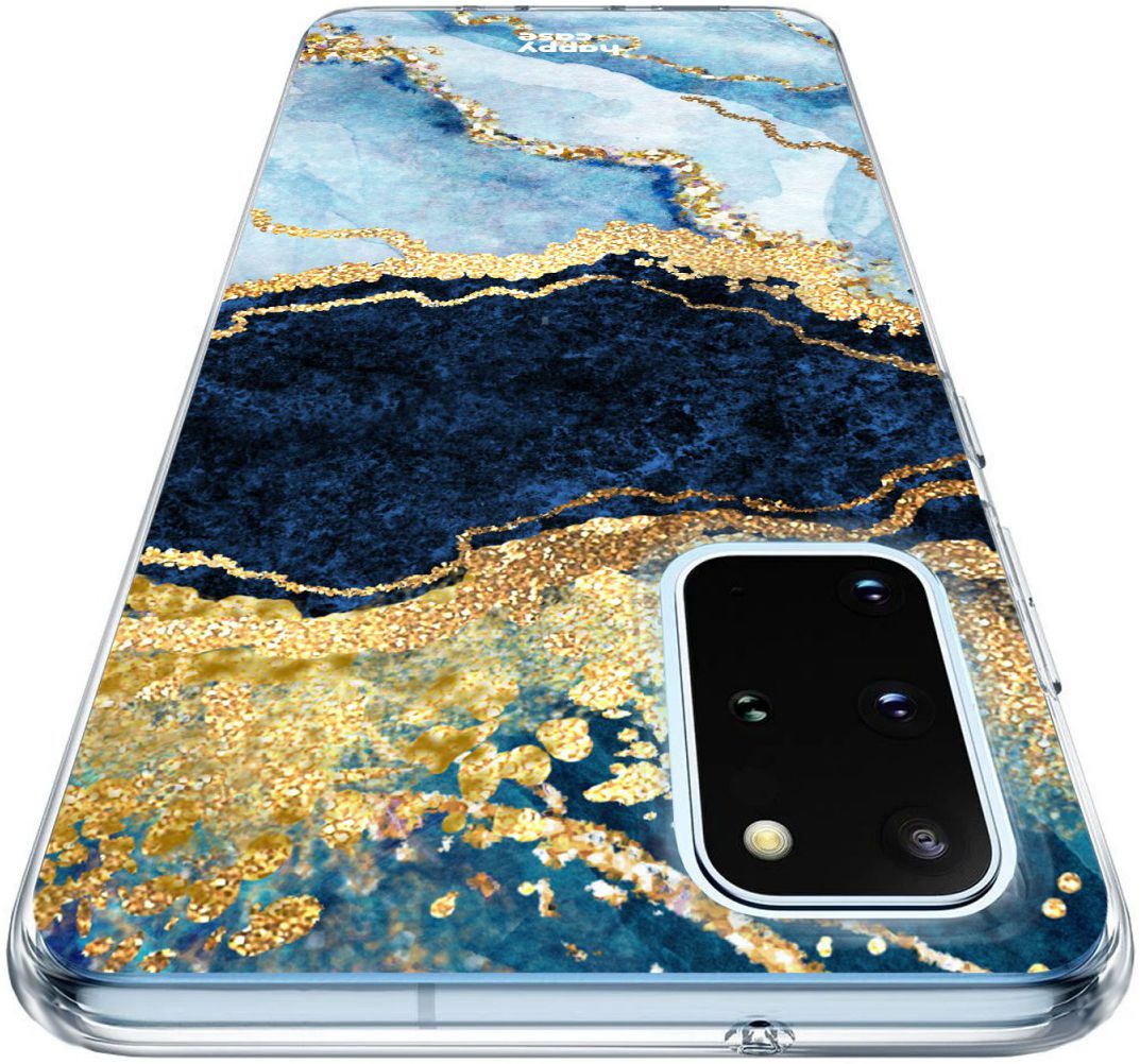HappyCase Samsung S20 Plus Hoesje Flexibel TPU Blauw Marmer Print afbeelding 7