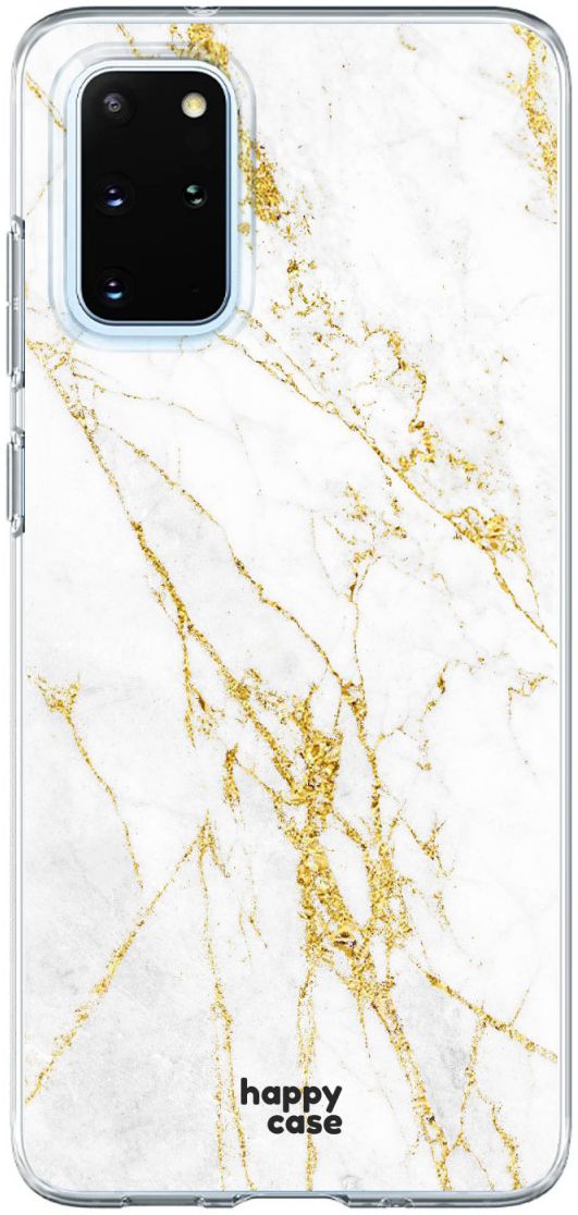 HappyCase Samsung S20 Plus Hoesje Flexibel TPU Wit Marmer Print afbeelding 1