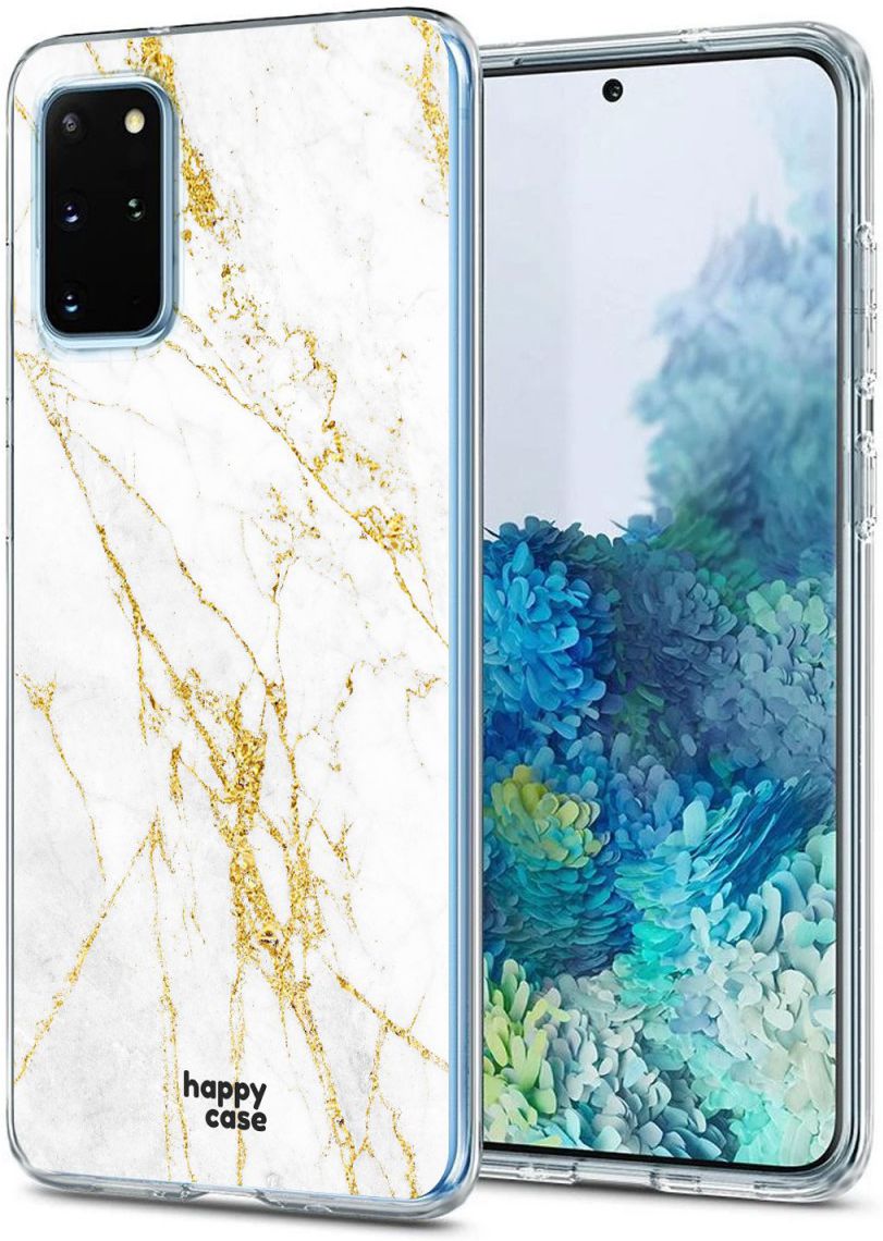 HappyCase Samsung S20 Plus Hoesje Flexibel TPU Wit Marmer Print afbeelding 2