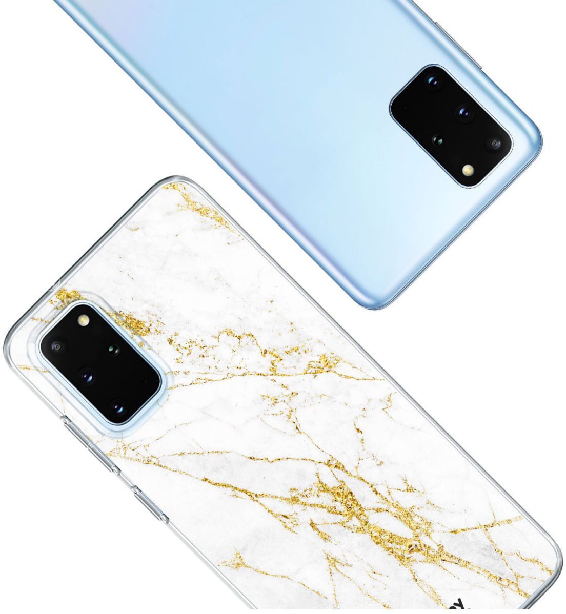 HappyCase Samsung S20 Plus Hoesje Flexibel TPU Wit Marmer Print afbeelding 9