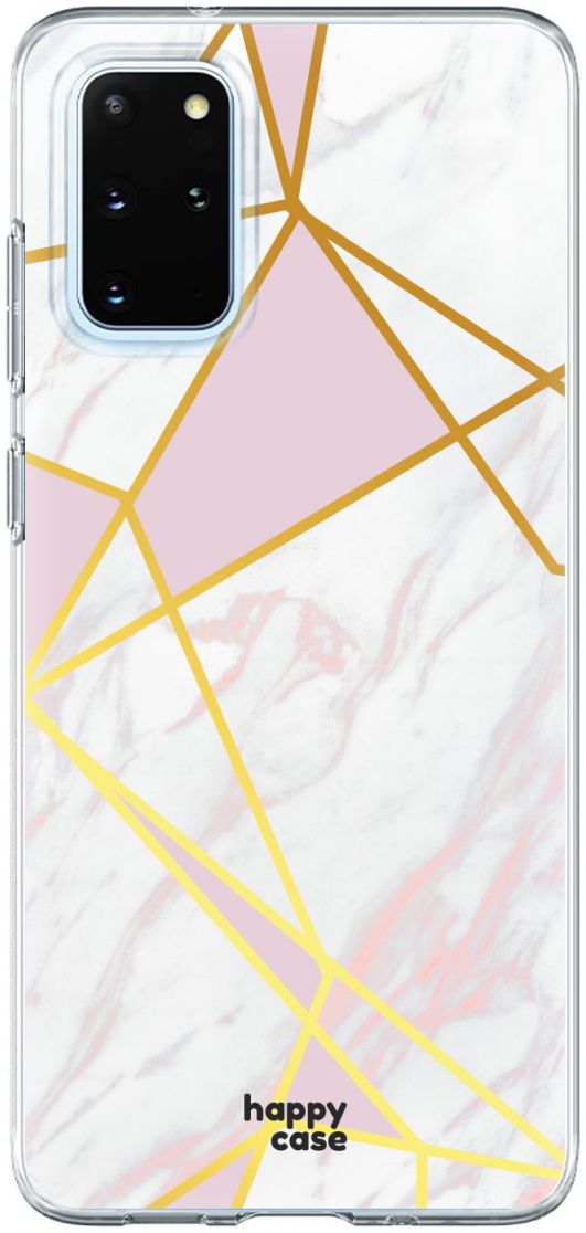 HappyCase Samsung S20 Plus Hoesje Flexibel TPU Roze Marmer Print afbeelding 1