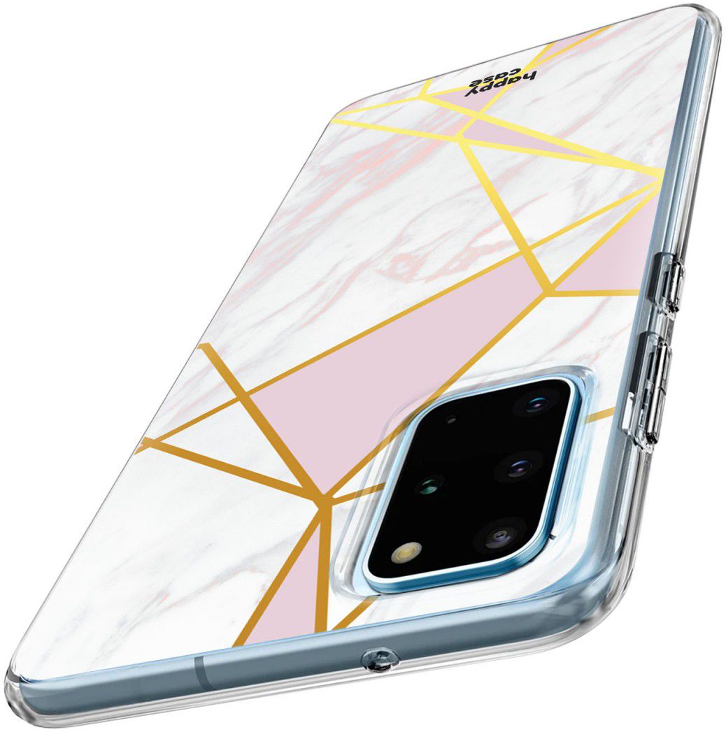 HappyCase Samsung S20 Plus Hoesje Flexibel TPU Roze Marmer Print afbeelding 4