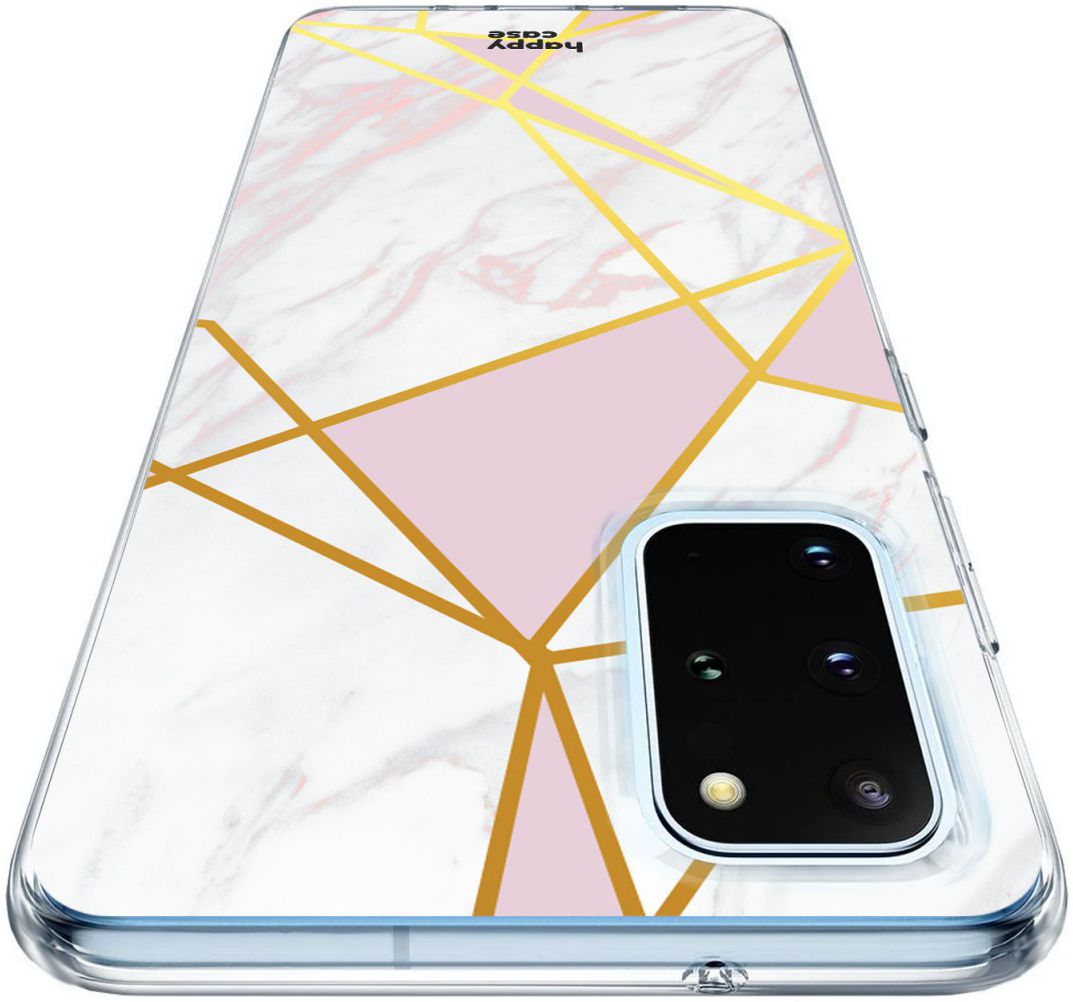 HappyCase Samsung S20 Plus Hoesje Flexibel TPU Roze Marmer Print afbeelding 5