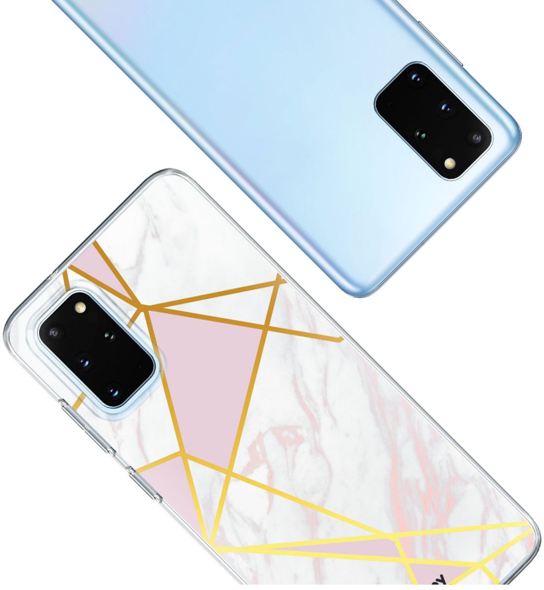 HappyCase Samsung S20 Plus Hoesje Flexibel TPU Roze Marmer Print afbeelding 6