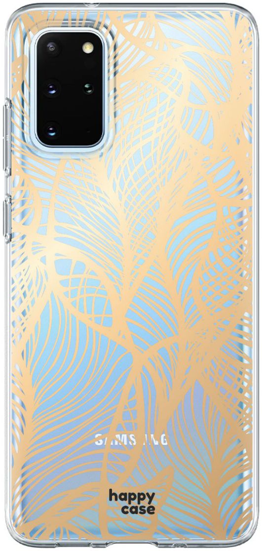 HappyCase Samsung S20 Plus Hoesje Flexibel TPU Golden Leaves Print afbeelding 1