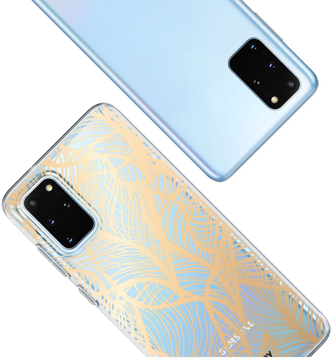 HappyCase Samsung S20 Plus Hoesje Flexibel TPU Golden Leaves Print afbeelding 6