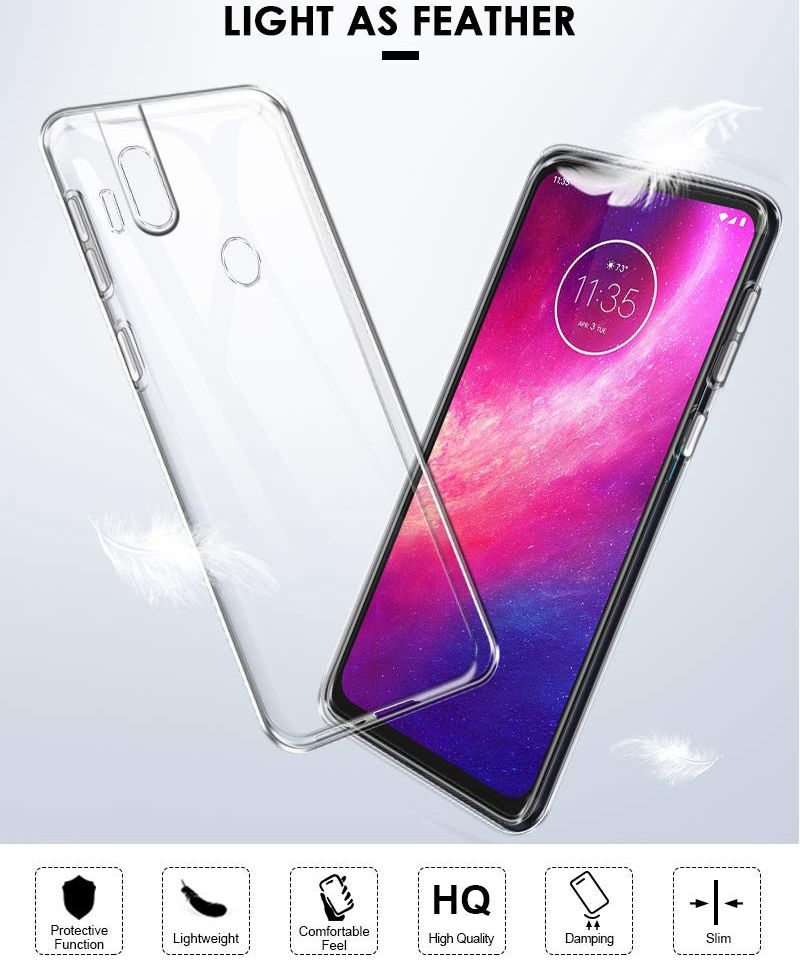 Motorola One Hyper Hoesje Dun TPU Transparant afbeelding 7