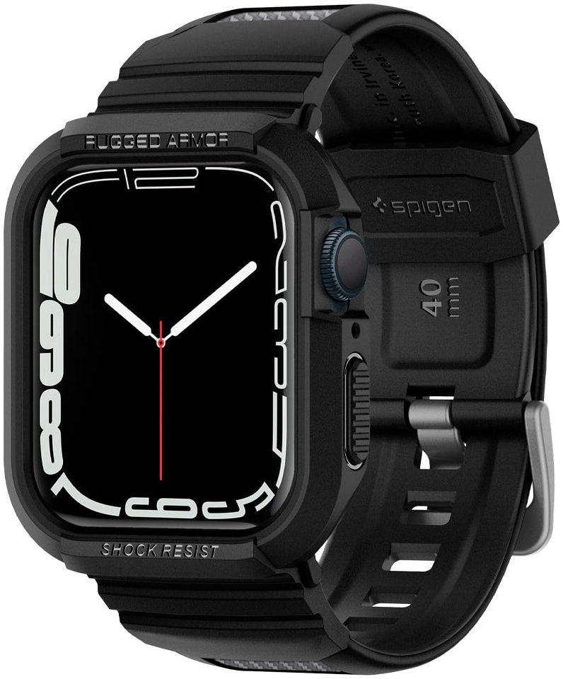 Spigen Rugged Armor Pro - Apple Watch 41MM / 40MM Hoesje en Bandje - Zwart afbeelding 1