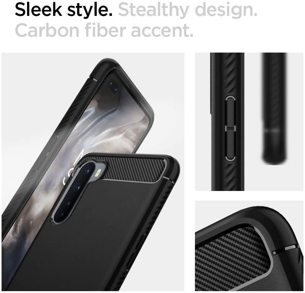 Spigen OnePlus Nord Hoesje Rugged Armor Zwart afbeelding 7
