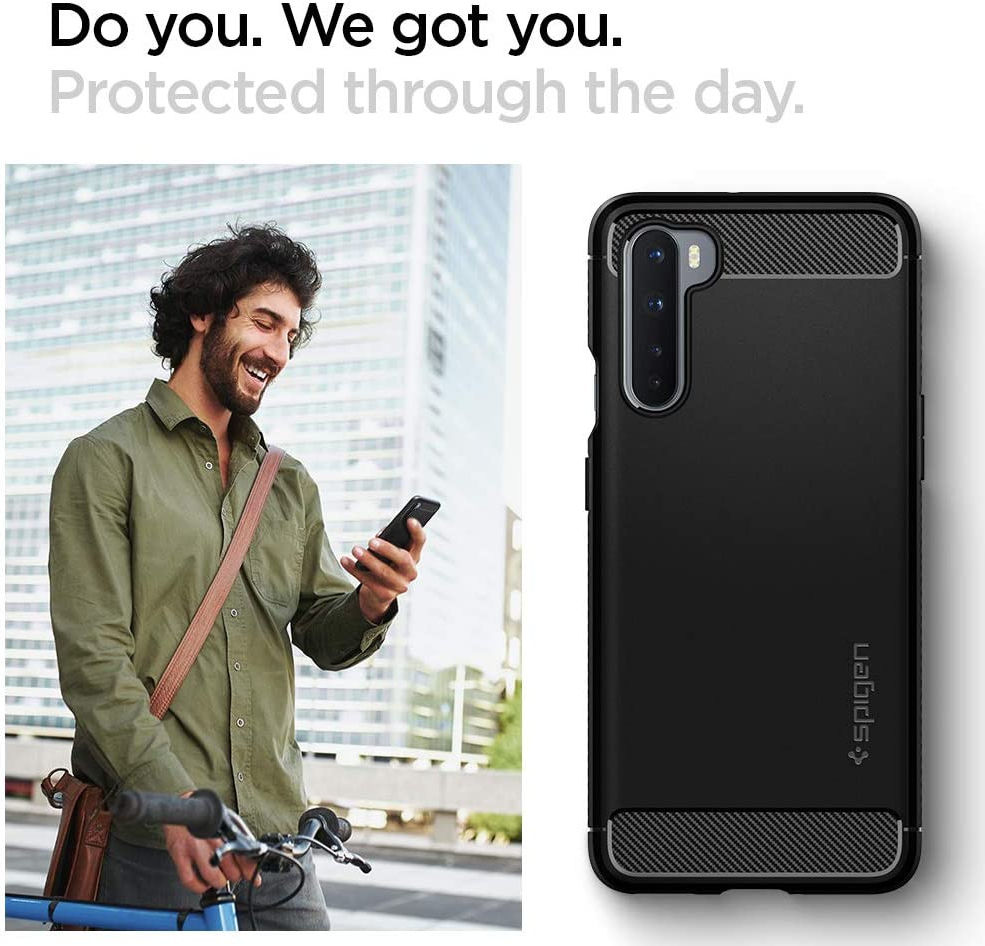 Spigen OnePlus Nord Hoesje Rugged Armor Zwart afbeelding 8