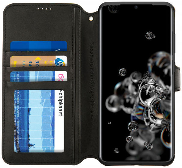 AZNS Samsung Galaxy S20 Ultra Portemonnee Stand Hoesje Zwart afbeelding 1