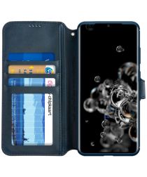 AZNS Samsung Galaxy S20 Ultra Portemonnee Stand Hoesje Blauw