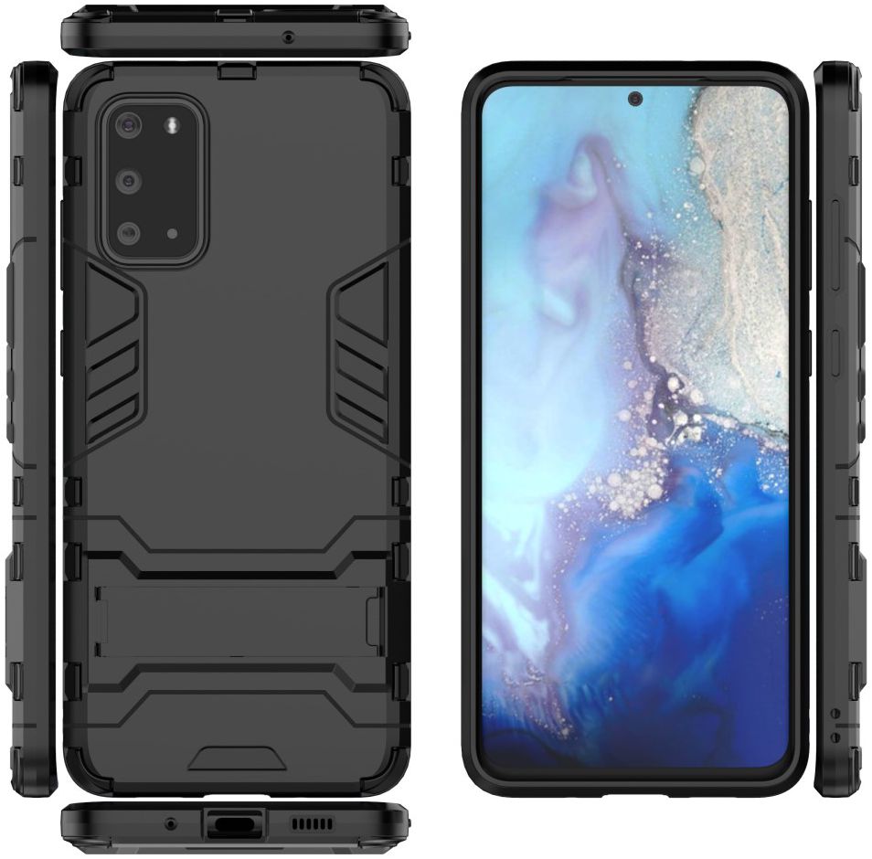 Samsung Galaxy S20 Ultra Hybride Hoesje met Kickstand Zwart afbeelding 6