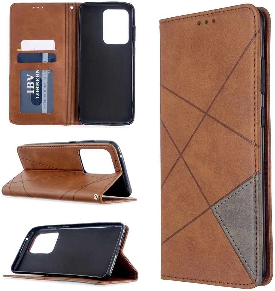 Samsung Galaxy S20 Ultra Hoesje Geometrie Portemonnee Bruin afbeelding 9