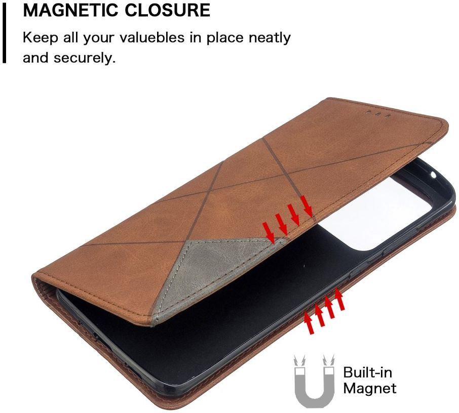 Samsung Galaxy S20 Ultra Hoesje Geometrie Portemonnee Bruin afbeelding 6