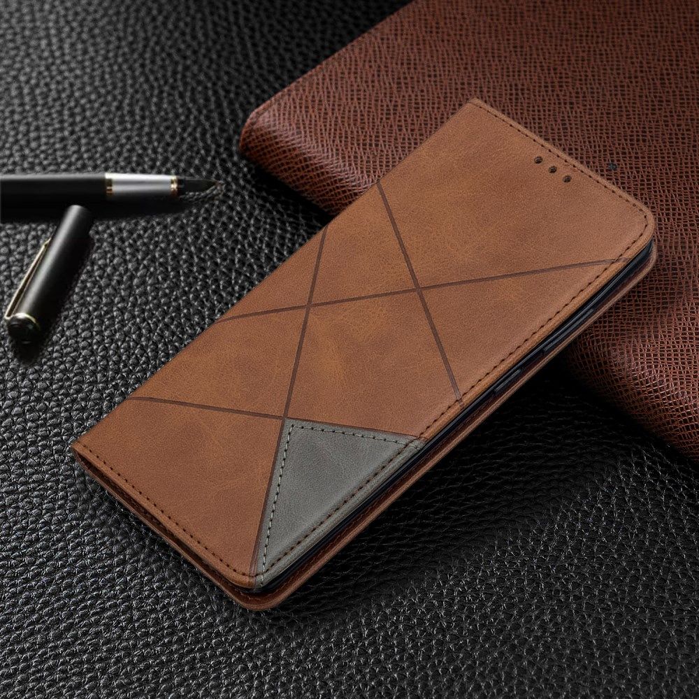 Samsung Galaxy S20 Ultra Hoesje Geometrie Portemonnee Bruin afbeelding 4