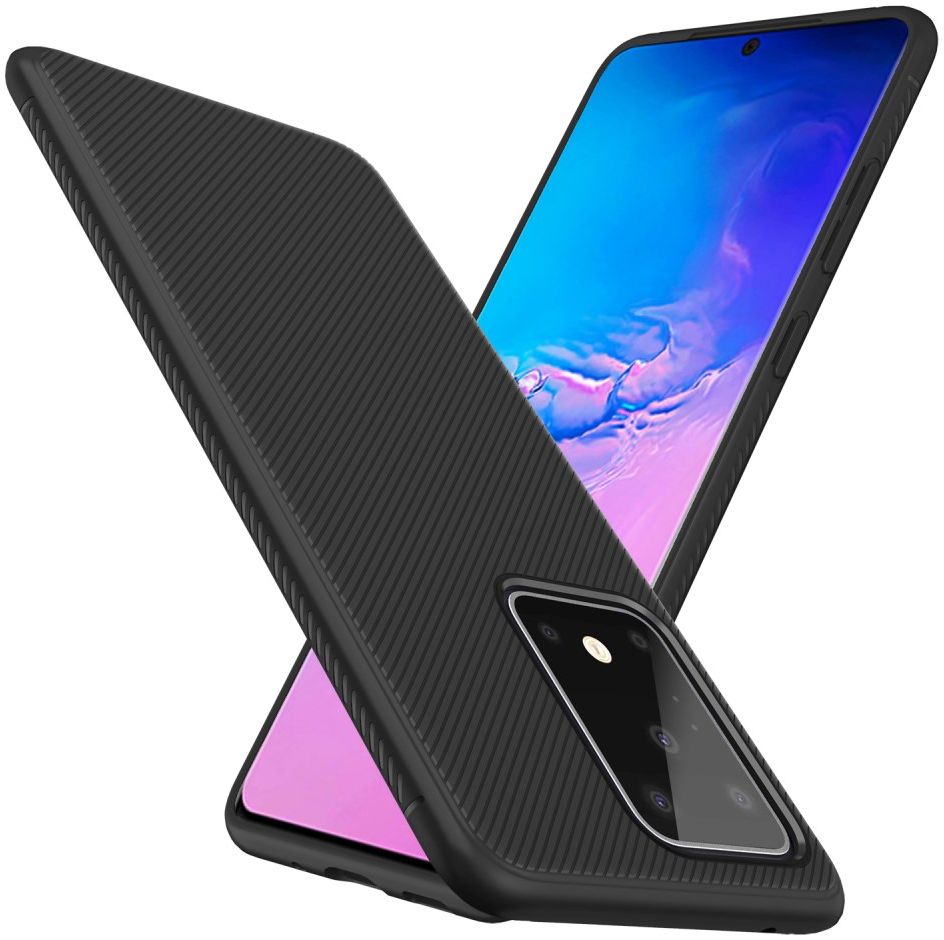 Samsung Galaxy S20 Ultra Twill Slim Texture Back Cover Zwart afbeelding 1