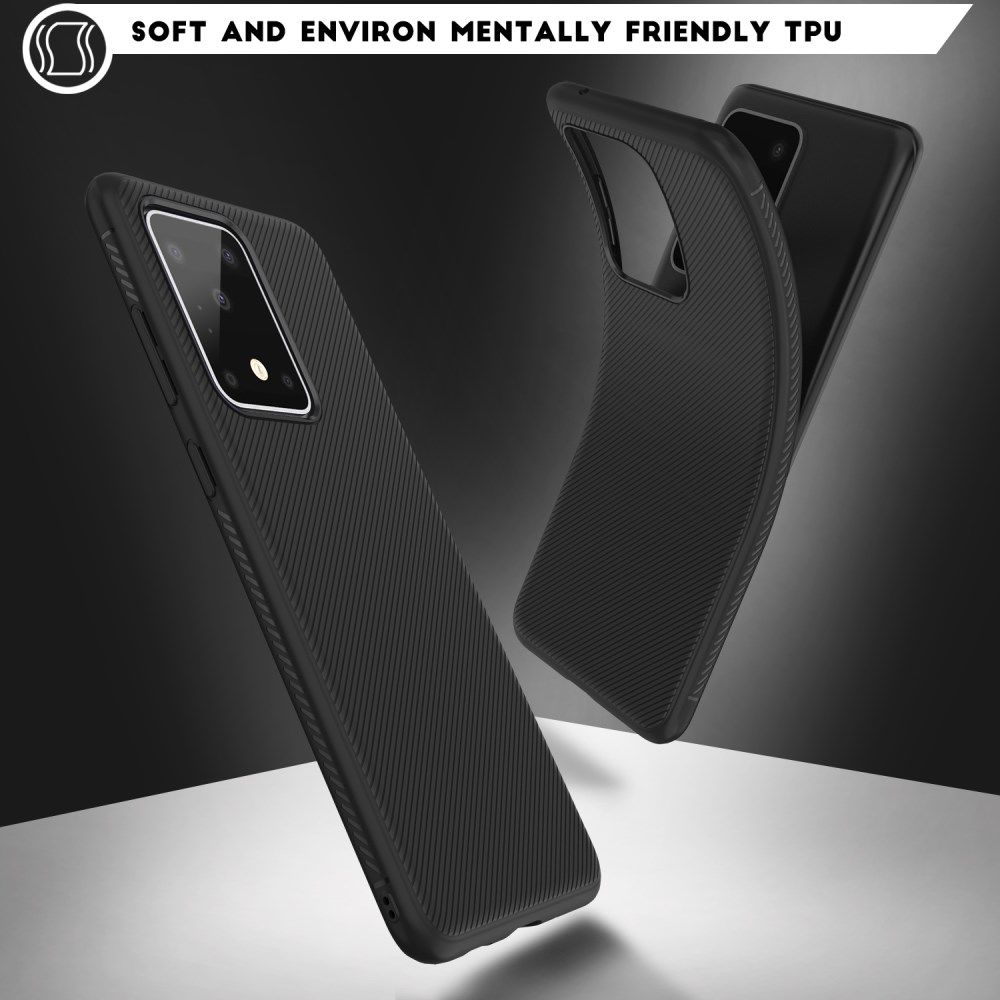 Samsung Galaxy S20 Ultra Twill Slim Texture Back Cover Zwart afbeelding 4