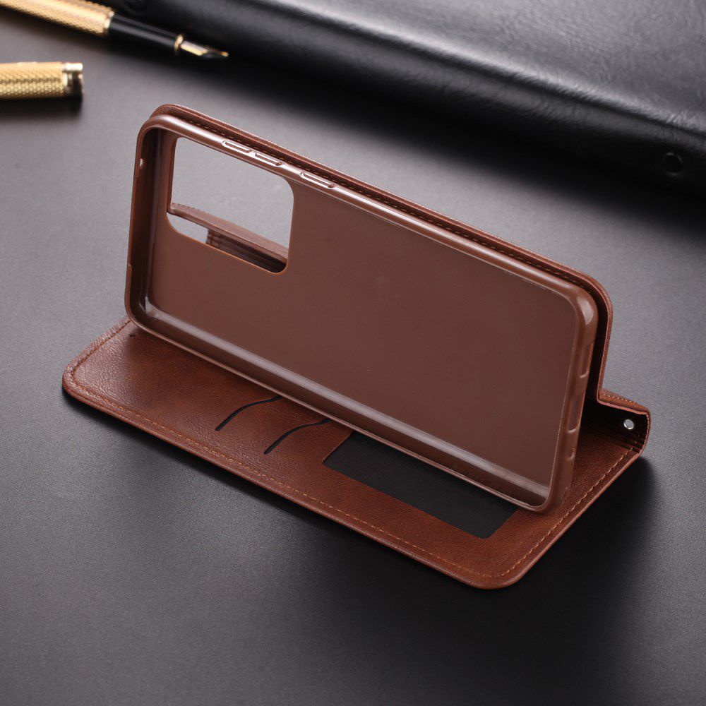 AZNS Retro Samsung Galaxy S20 Ultra Portemonnee Stand Hoesje Coffee afbeelding 6