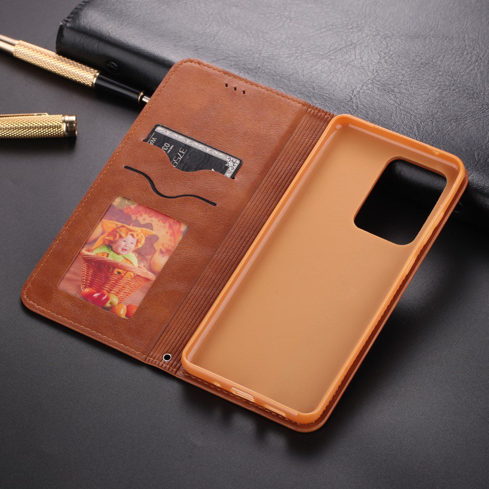 AZNS Retro Samsung Galaxy S20 Ultra Portemonnee Stand Hoesje Bruin afbeelding 5