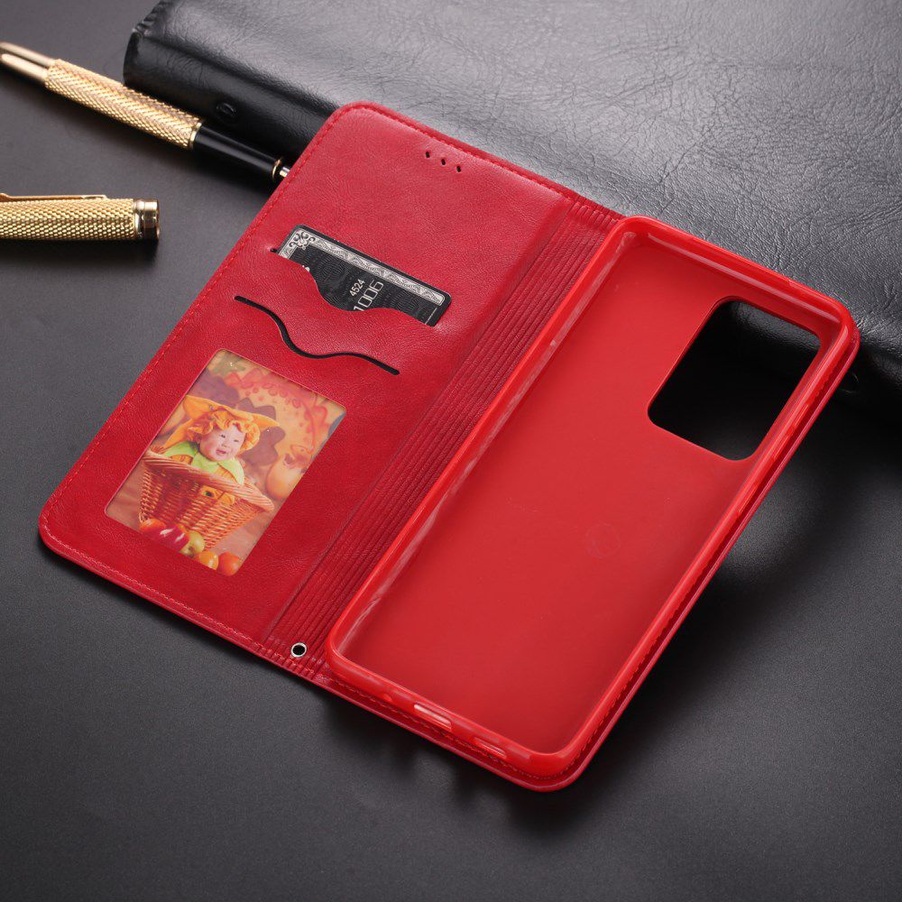 AZNS Retro Samsung Galaxy S20 Ultra Portemonnee Stand Hoesje Rood afbeelding 4