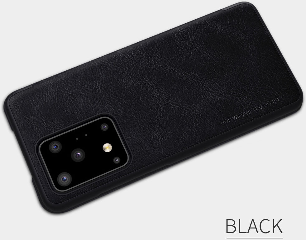 Nillkin Qin Series Book Samsung Galaxy S20 Ultra Hoesje Leer Zwart afbeelding 7