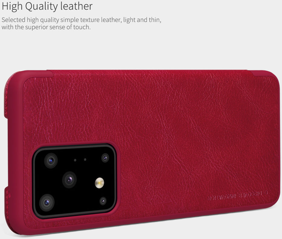 Nillkin Qin Series Book Samsung Galaxy S20 Ultra Hoesje Leer Rood afbeelding 7
