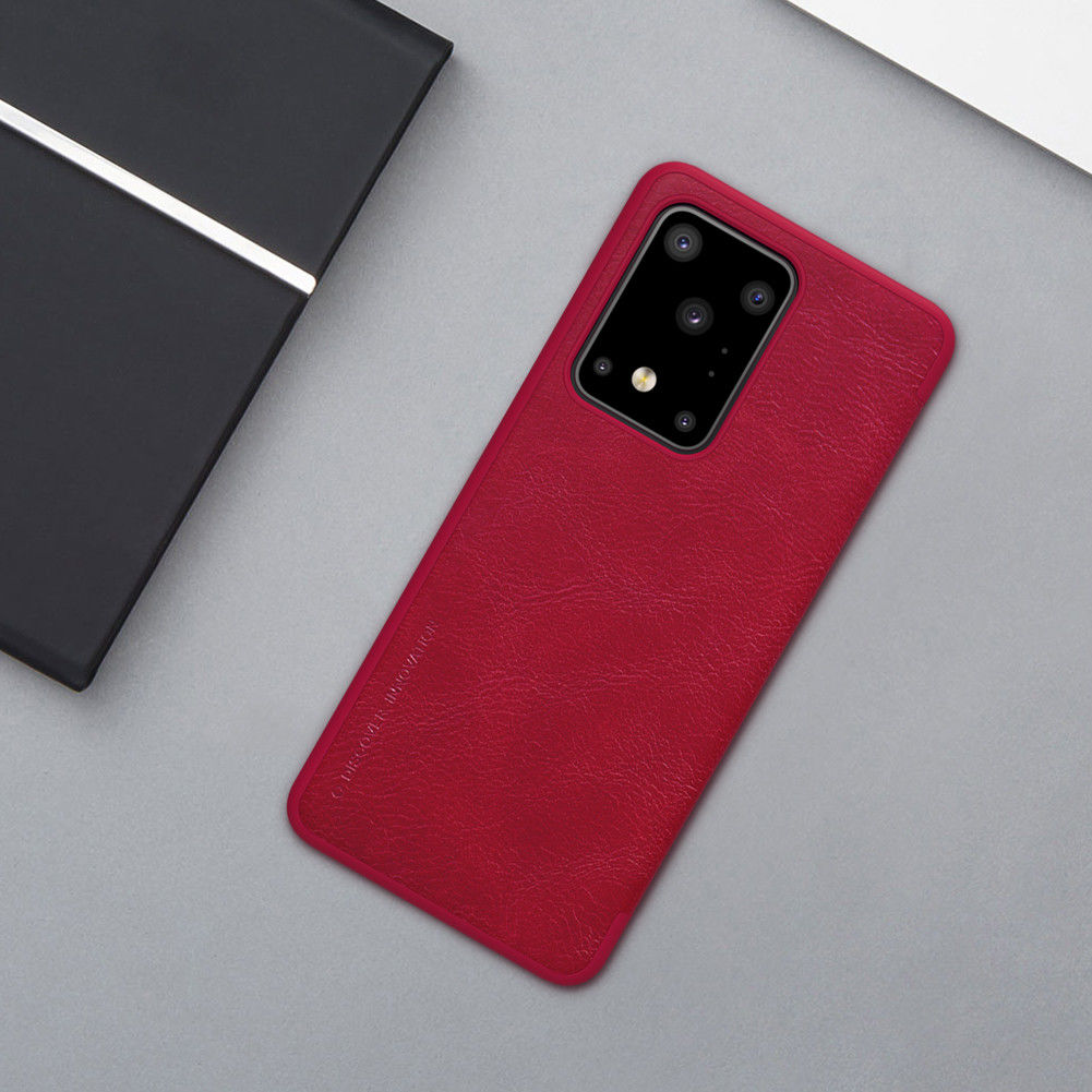 Nillkin Qin Series Book Samsung Galaxy S20 Ultra Hoesje Leer Rood afbeelding 4